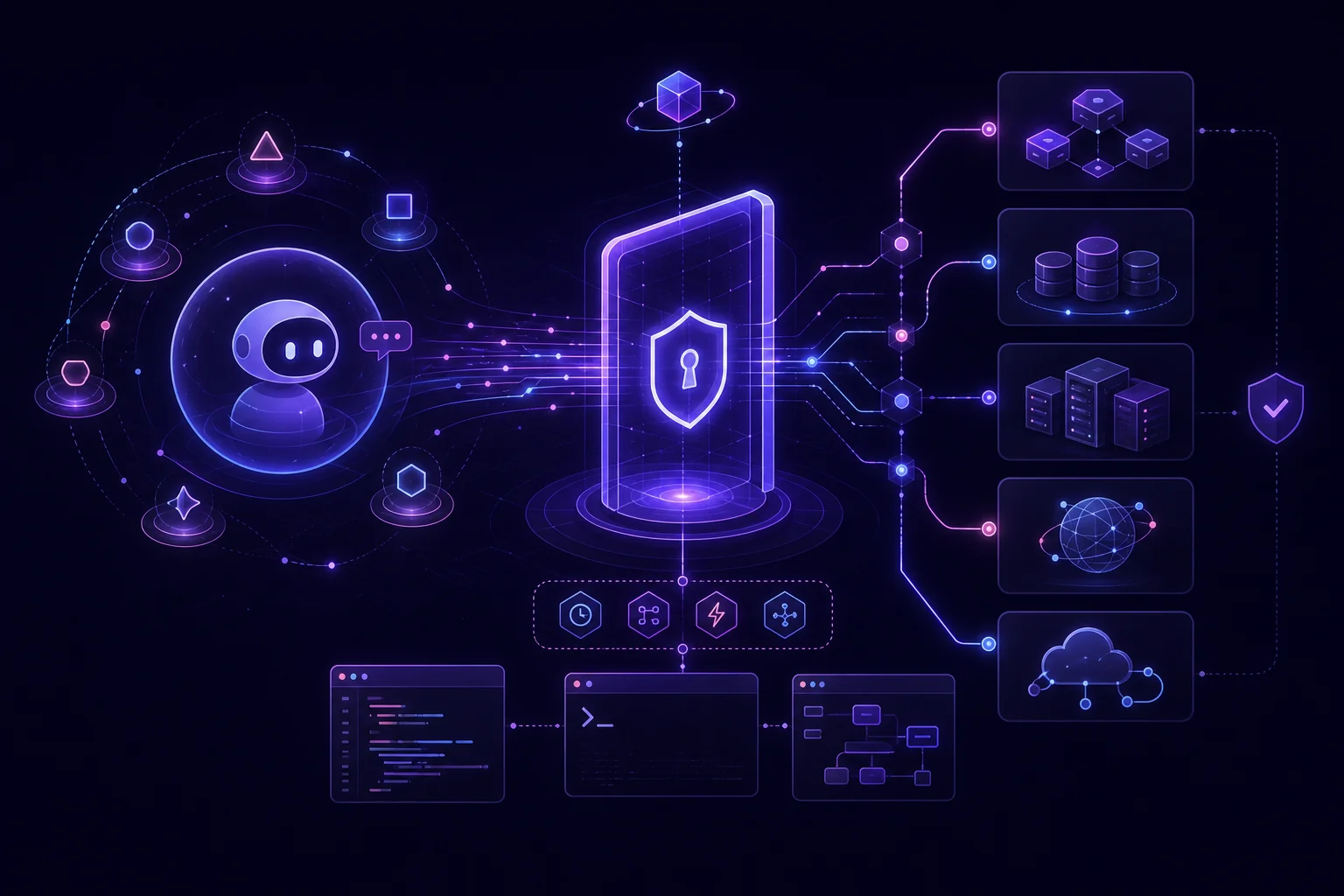 AnythingMCP secure deployment gateway connecting AI assistants to MCP servers, databases, legacy systems, and compatible tools