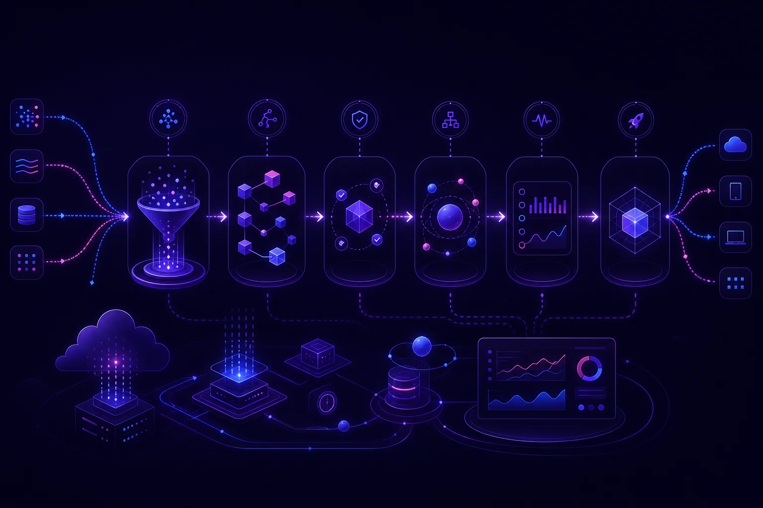Data pipeline automation with Render Workflows orchestrating data movement, transformation, validation, and delivery across connected systems.